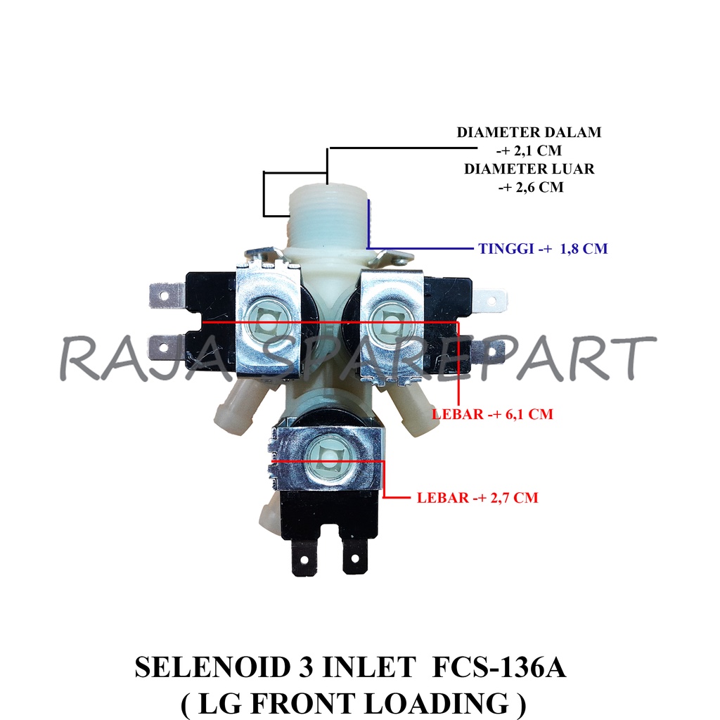 Selenoid  / Water Inlet Mesin Cuci LG FRONT LOADING 3 INLET FCS-136A