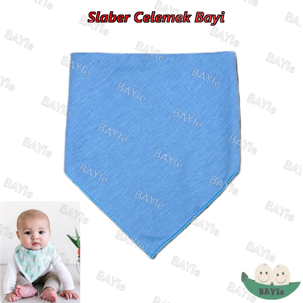 BAYIe - 6 PCS Slaber Slabber BIB Celemek Bayi Anak Model Segitiga POLOS Multifungsi/ Tatakan Air Liur Tadah Iler / Celemek Makan