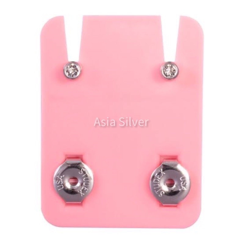 4ds Anting Studex Tindik Bayi & Dewasa Gold dan Silver Ukuran Mini Mata Putih Asli USA Per Pcs -