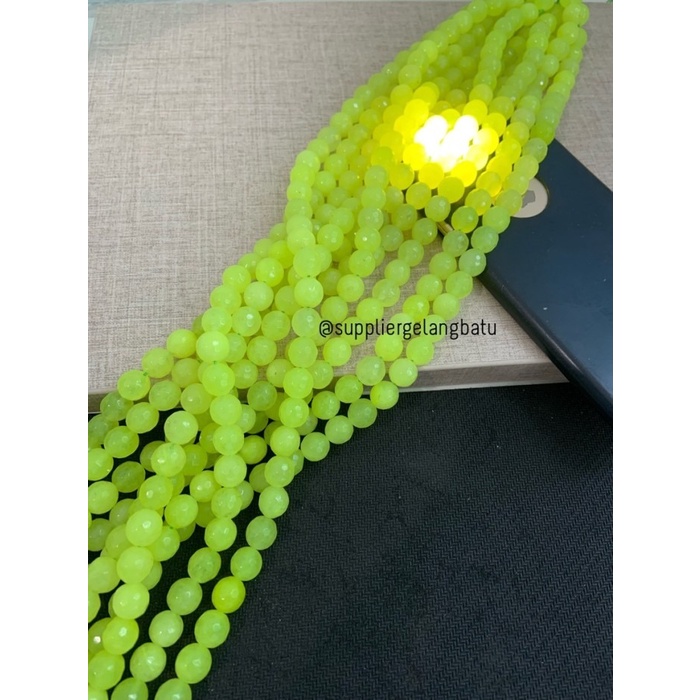 bahan soft neon jade cutting 10mm natural corak akik alam kuning hijau