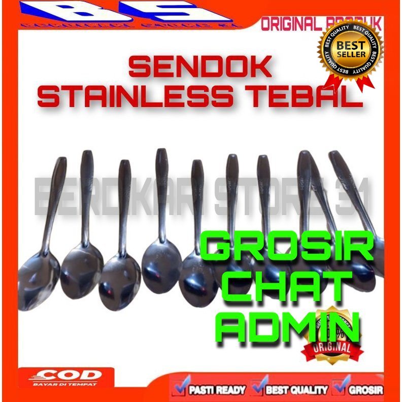 [BS] SENDOK STAINLESS TEBAL MURAH BESI FOODGRADE LUSIN LUSINAN