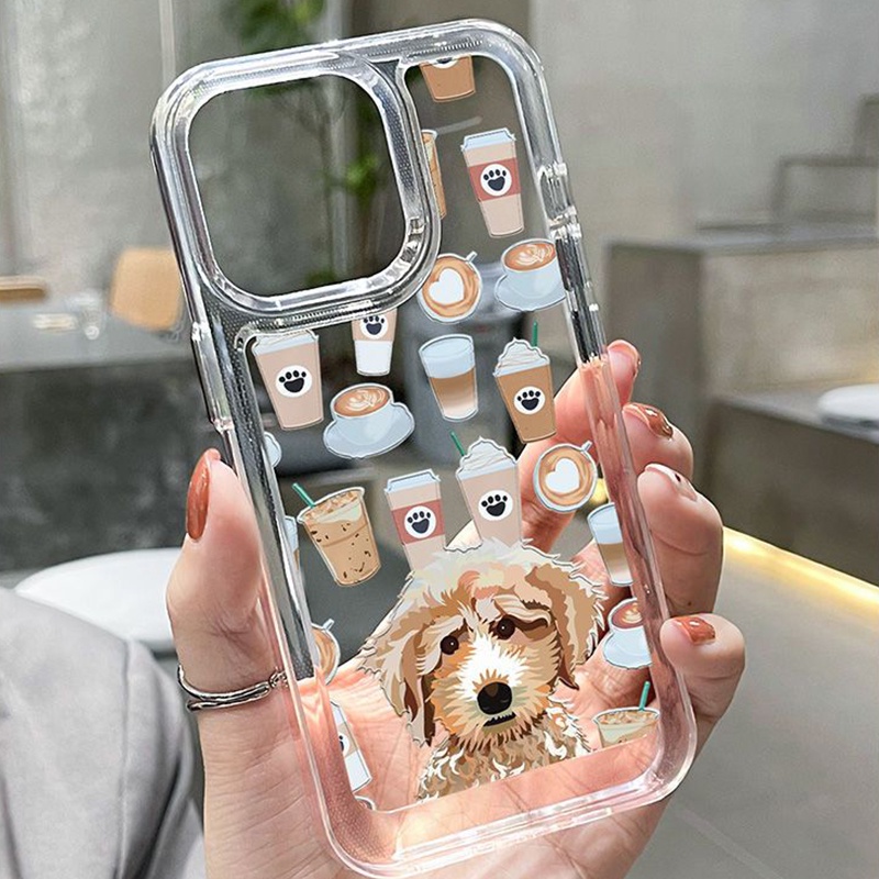 IPHONE Casing Ponsel Lembut Transparan Anjing Lucu Kompatibel Untuk Iphone14 11 13 12 Pro XS Max X XR 78 6S Plus Silcone Shockproof Casing TPU Cover