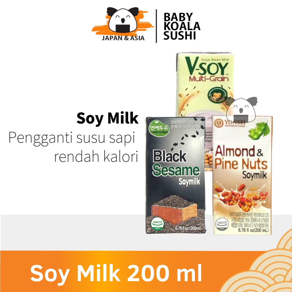 YONSEI Black Sesame Soymilk 200 ml | Susu kedelai Wijen Hitam Korea