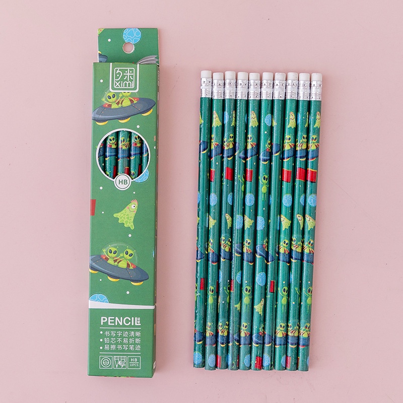 6PCS / SET PENSIL TULIS MOTIF + PENGHAPUS / PENSIL SET LUCU - JT0007