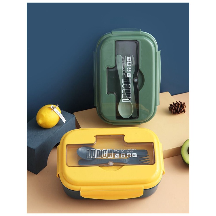 Kotak Makan Lunch Box BENTO KOTAK &amp; OVAL 1000ML BPA Free