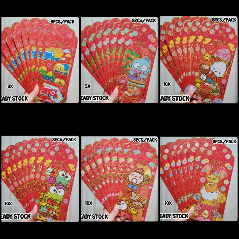 

Angpao Merah Flower Isi 8 Pcs Imlek CNY Sincia Lebaran Sanrio Karakter The Runabouts, Minna No Tabo, Keroppi, Gudetama, Pochacco, Hangyodon