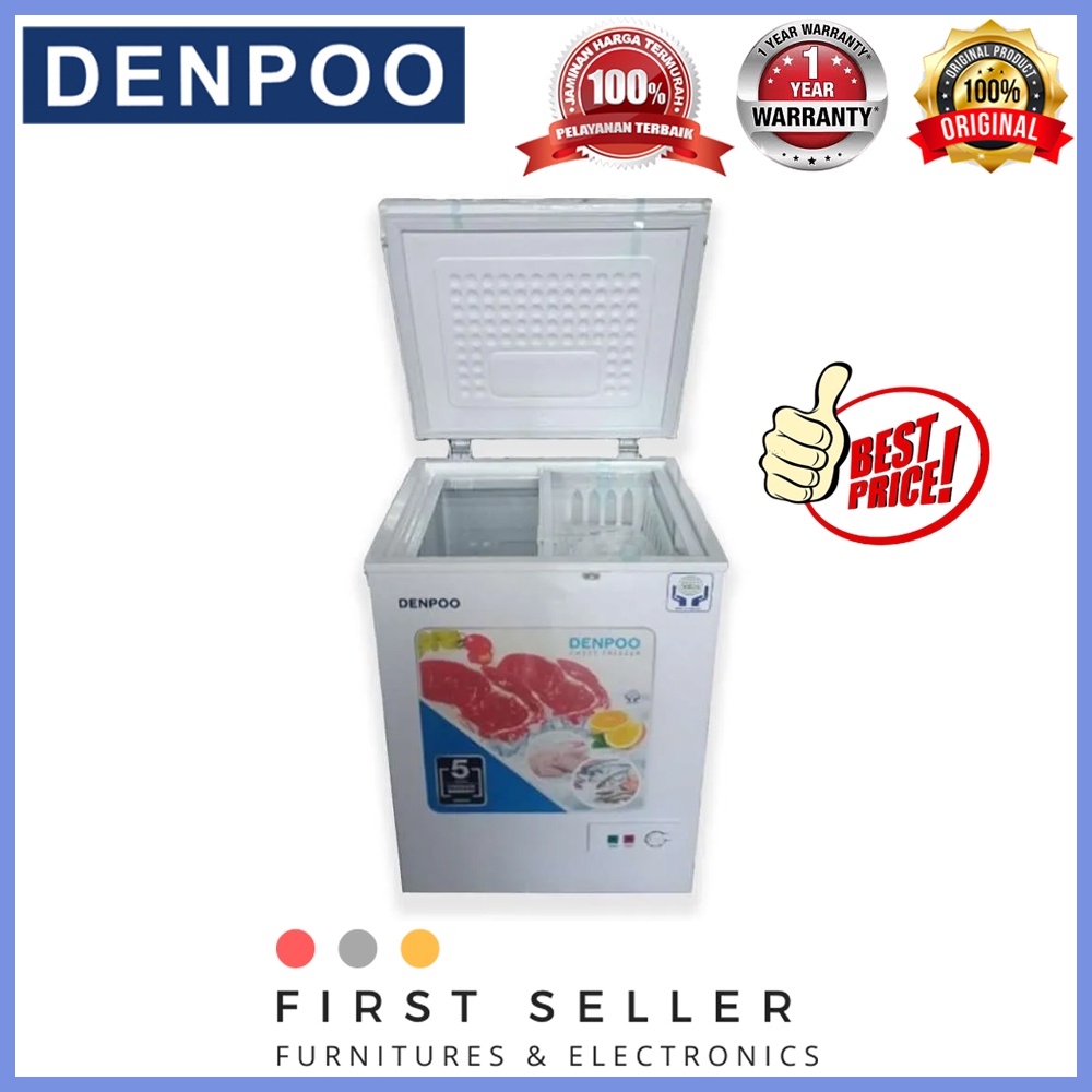 FREE ONGKIR* DENPOO CHEST FREEZER SCF 128 CG / SCF 128CG (116 LITER)