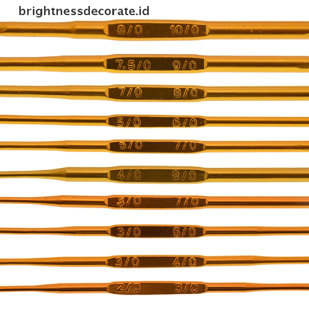 [Birth] 10pcs Alumina Crochet Hook Set DIY Knitg s Alat Jahit Knitg Rumah [ID]