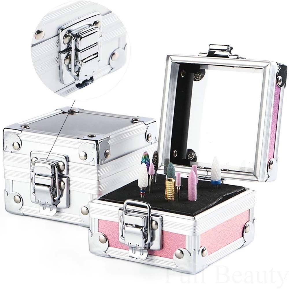 Mxbeauty Kotak Penyimpanan Kepala Gerinda Kuku Wanita Nail Art Tips Wadah Penyimpanan Aksesoris Manicure Organizer Case Nail Polishing Head Stand