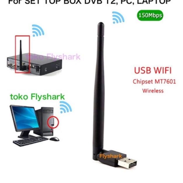 TERBARU  Dongle Wifi USB MT7601 untuk Set Top Box STB DVB T2 / STB DVB T2