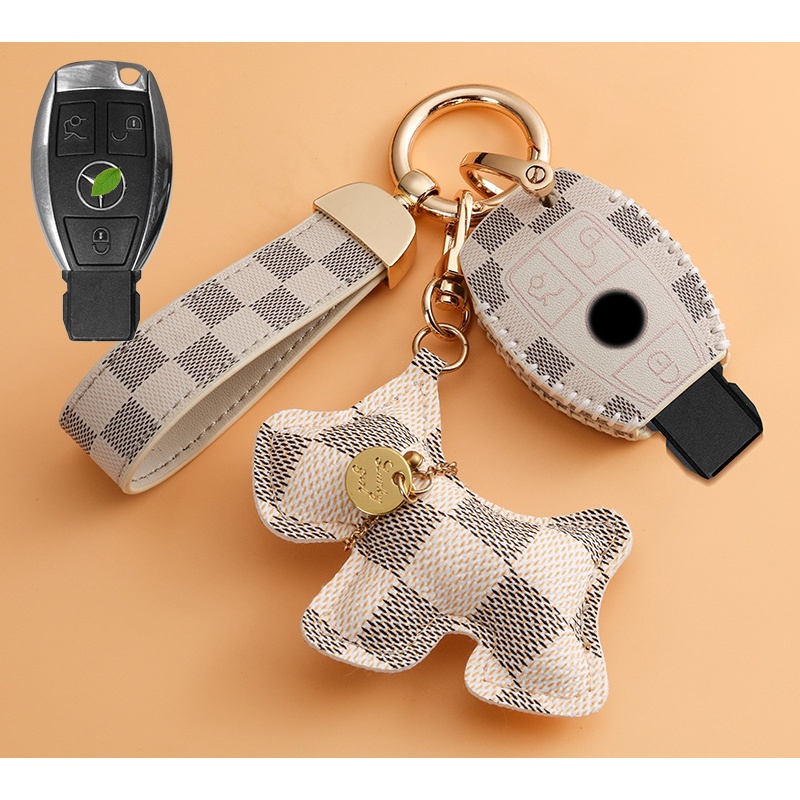 Mercedes-benz Leather key Holder cover Smart key case Luminous Sarung Kunci Mobil e200l cla clb