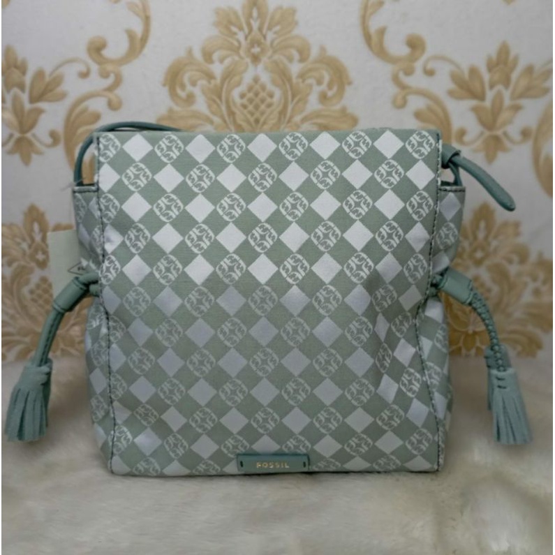 FOSSIL Rayna Drawstring Light Sage crossbody bag