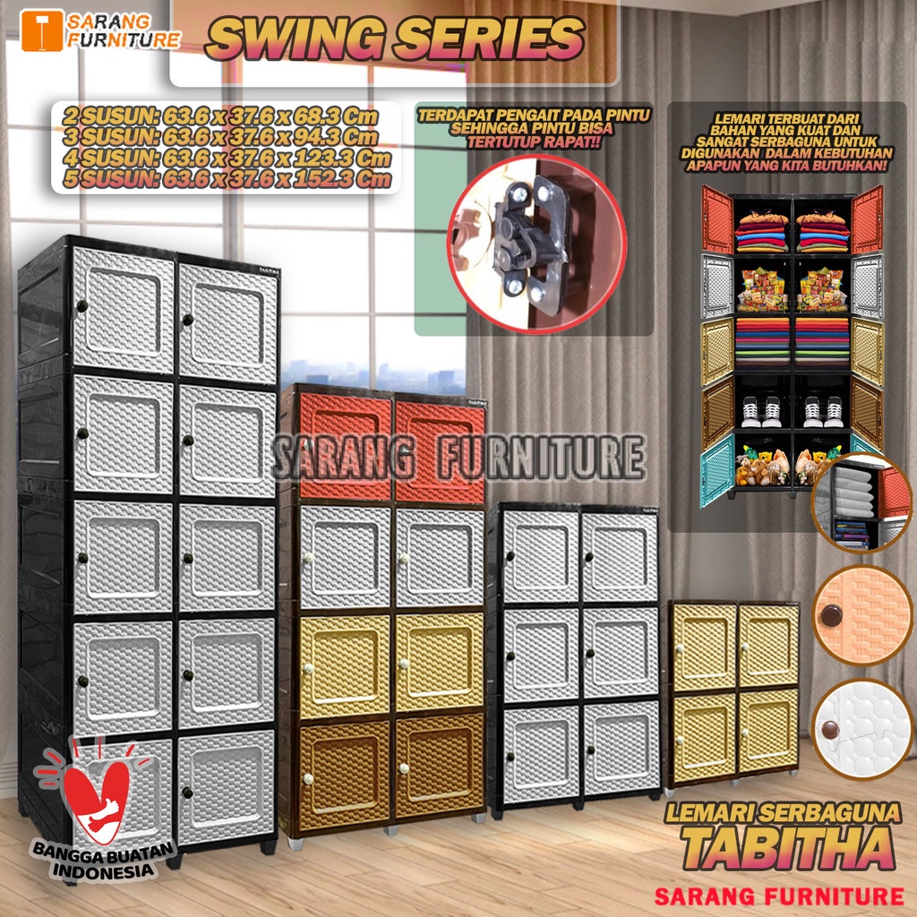 Lemari SWING DOUBLE Plastik Serbaguna Tabitha CLICKS Tabitha LOKI LOKER SERBAGUNA Lemari Pakaian CABINET LEMARI TABITHA LEMARI SWING 2 TOWER