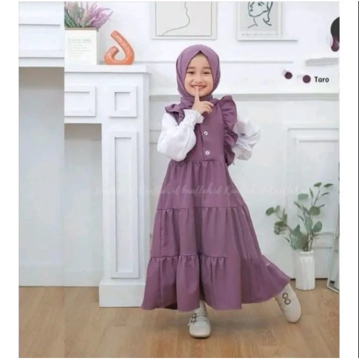 Gamis Anak Perempuan Muslim Zayda Dress Anak Zayda Usia 1-12 Tahun Bahan Premium