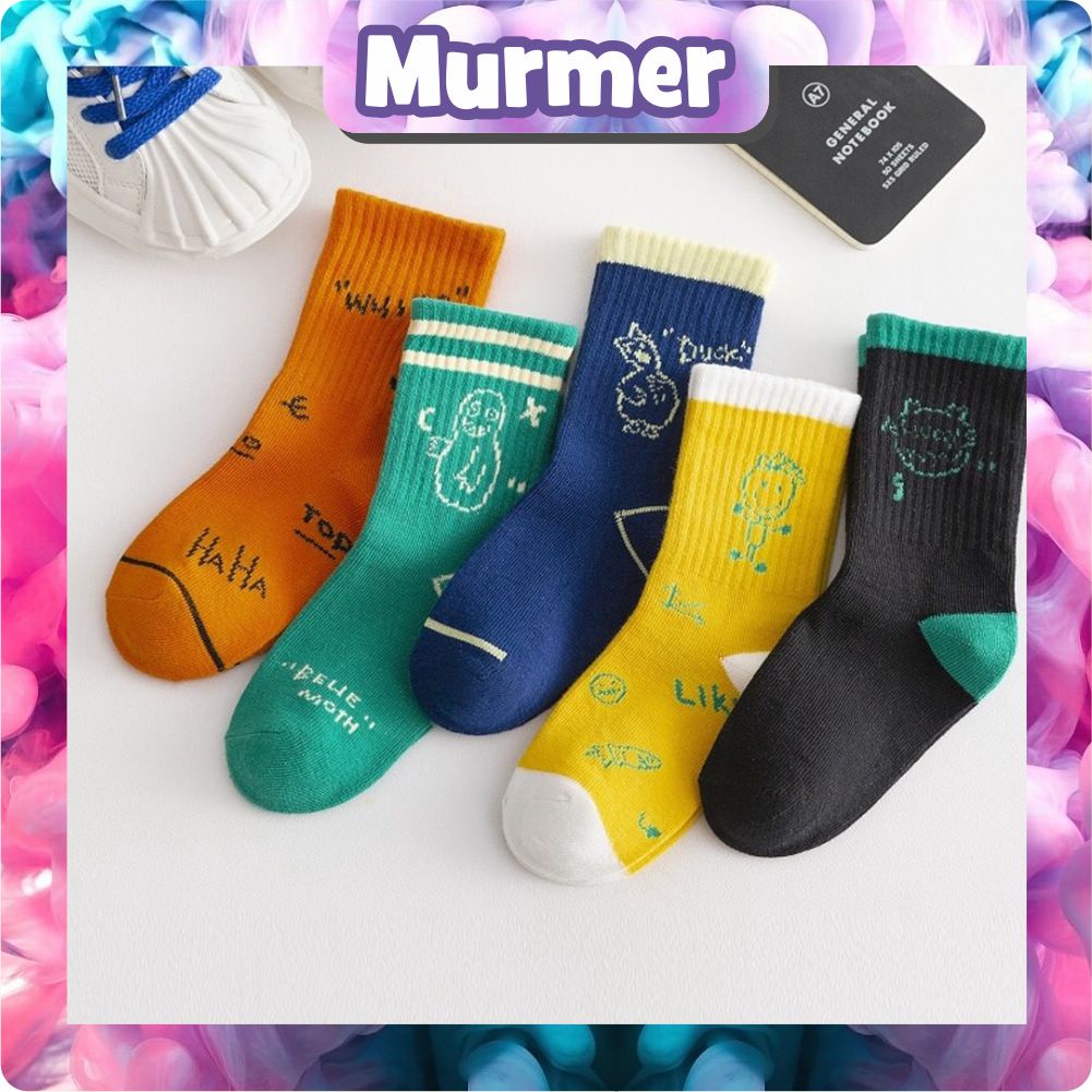 MurmerOfficial  Kaos Kaki Anak Motif Graffiti Kaus Kaki Bayi Lucu KK064