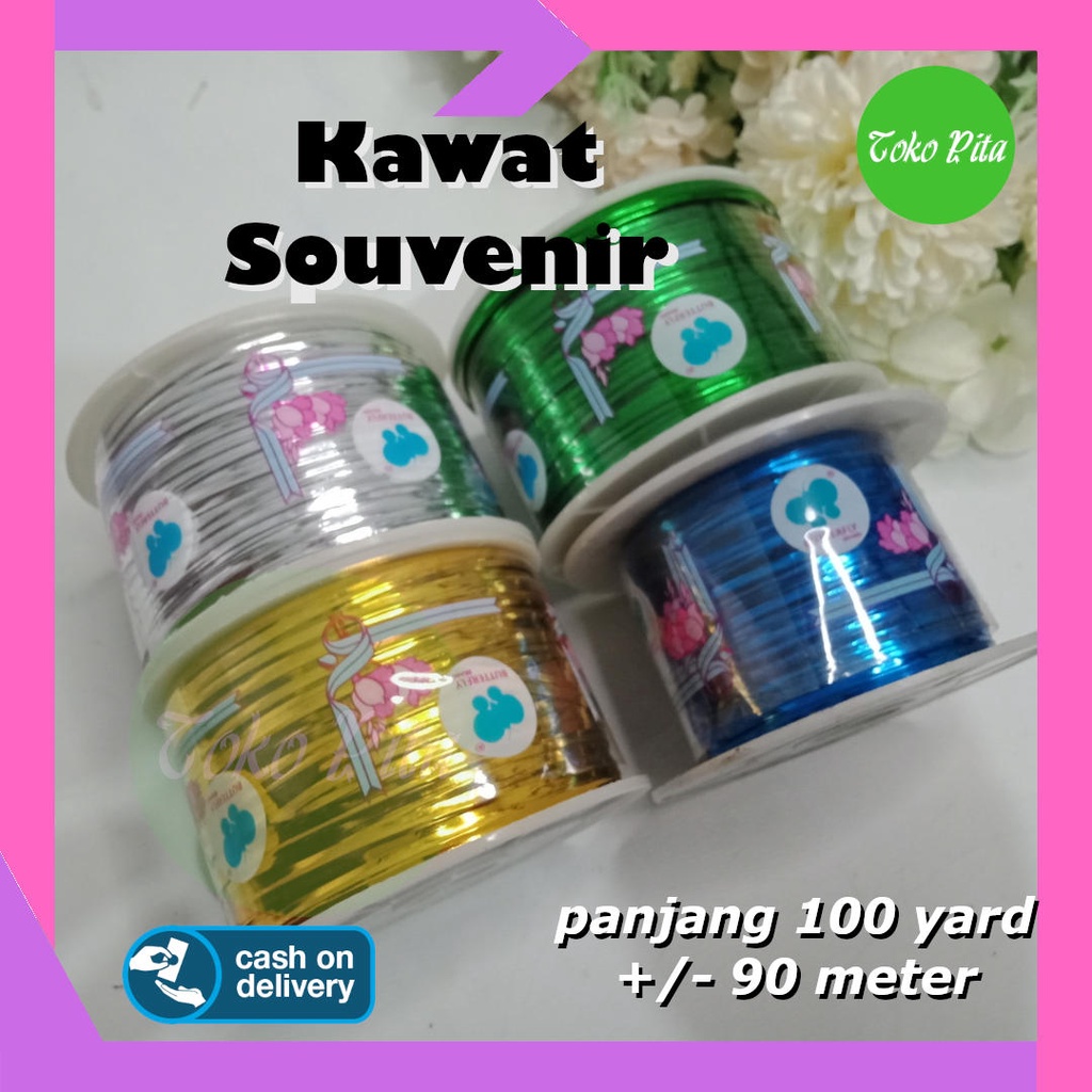 

Pita Kawat / Kawat Metalik Souvenir / Twist Tie Roll 100 Yard