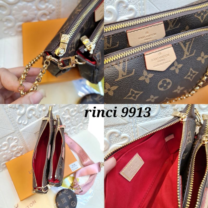 Tas LV multi pochette free box / tas wanita import 3 set