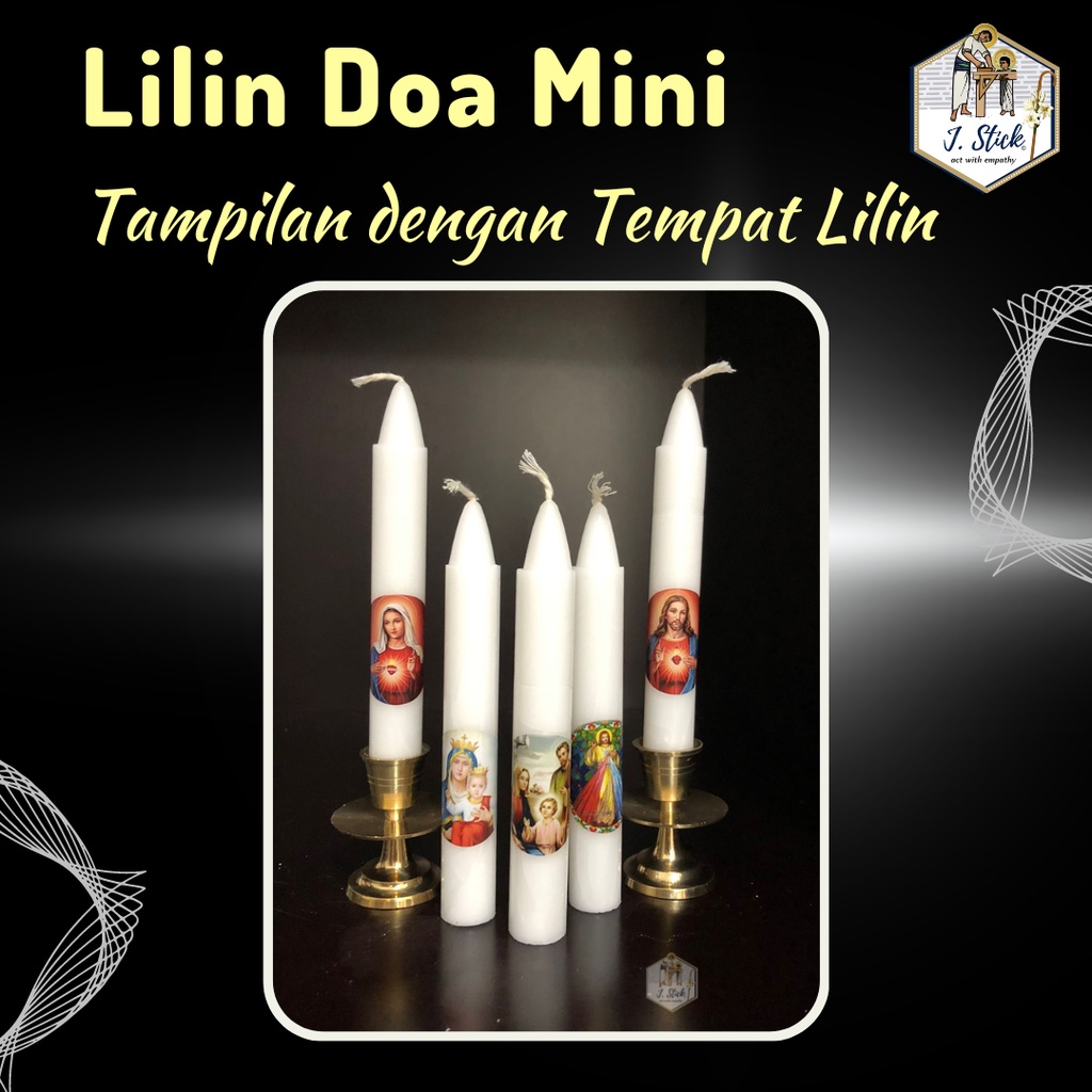 LILIN DOA Mini, tinggi 14 x dia 2 cm (Gambar Rohani)