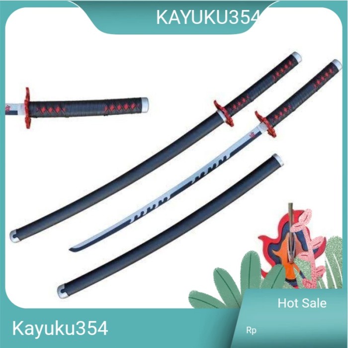 Tanjiro katana V2 Kayu Anime kimatsu no yaiba Demon Slayer