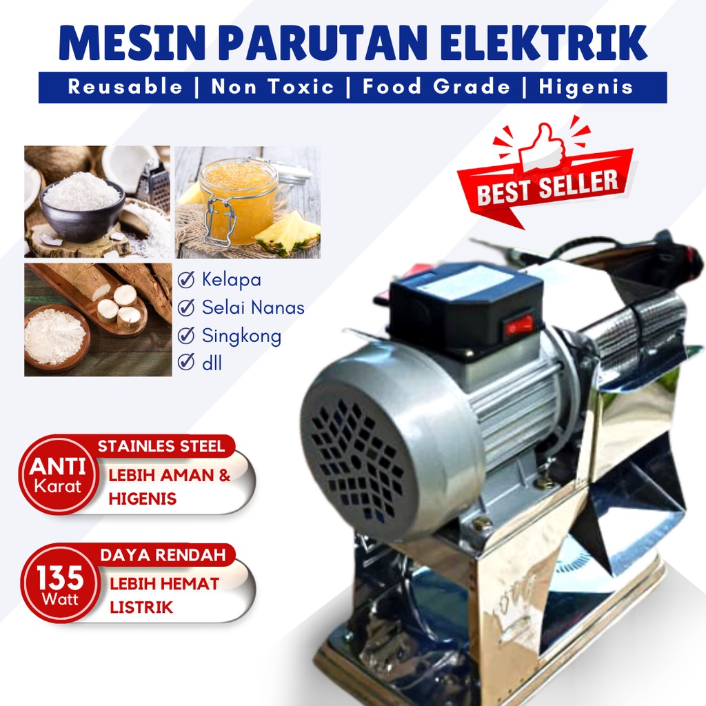 Mesin Parutan Kelapa Listrik Parut Elektrik Serbaguna Alat Pemarut Kelapa Ubi Singkong Jahe Kunyit