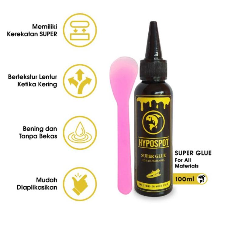 murah LEM SEPATU HYPOSPOT Bening - Lem Sendal - Outsole Midsole Insole - For boost - Canvas - Kulit 