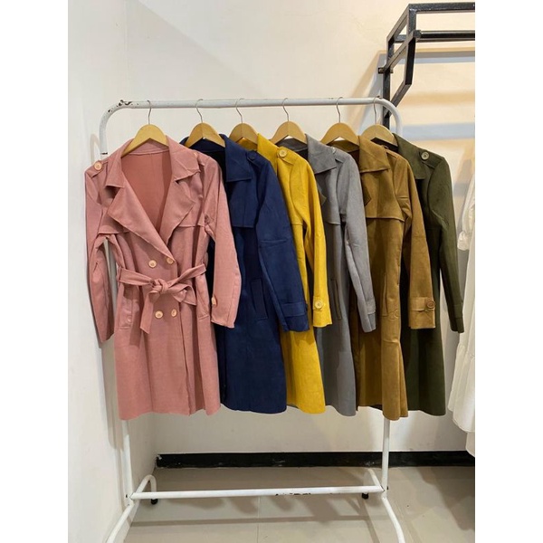 JAKET SUEDE / SUEDE IMPORT / LONG COAT SUEDE