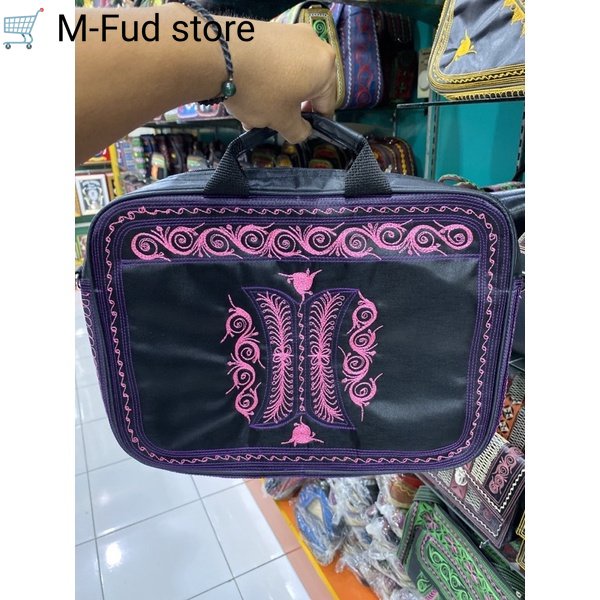 tas laptop bordir khas aceh | tas laptop tali panjang khas aceh