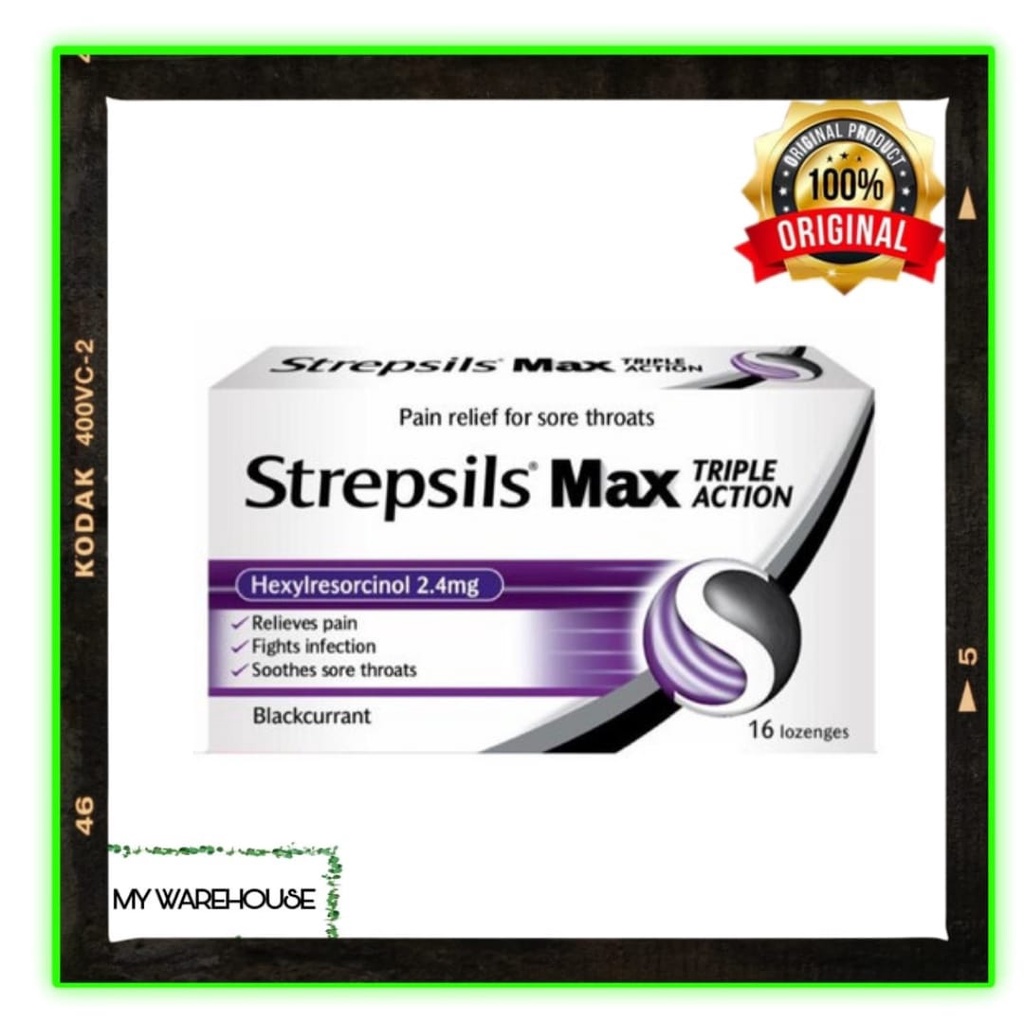 

Strepsils Max Triple Action 16pcs Strepsils Blackcurrant 16 Lozenges