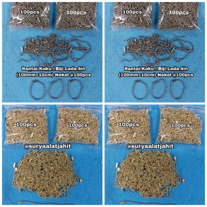 Rantai Kuku 4in/10cm/100mm Nkl 1bks@100pcs =rp.13.000/100pcs