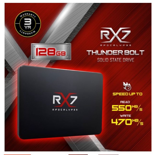 SSD 128GB RX7 GARANSI RESMI 3THN 1000x terjual