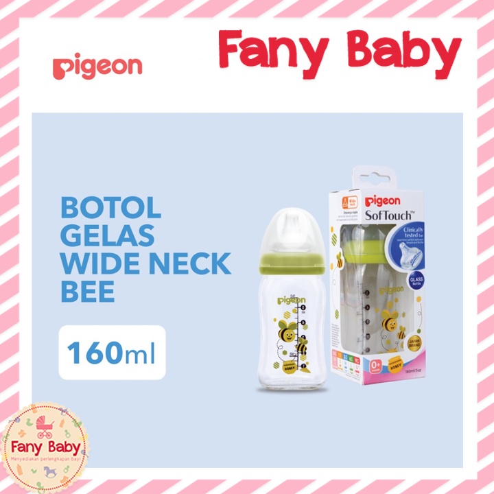 PIGEON SOFT TOUCH GLASS BOTTLE BEE 160ML &amp; 240ML