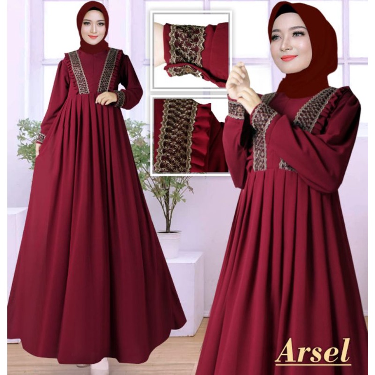 Gamis Lebaran Terbaru / Dress Viral kekinian /gamis ceruty polos /gamis ceruty renda
