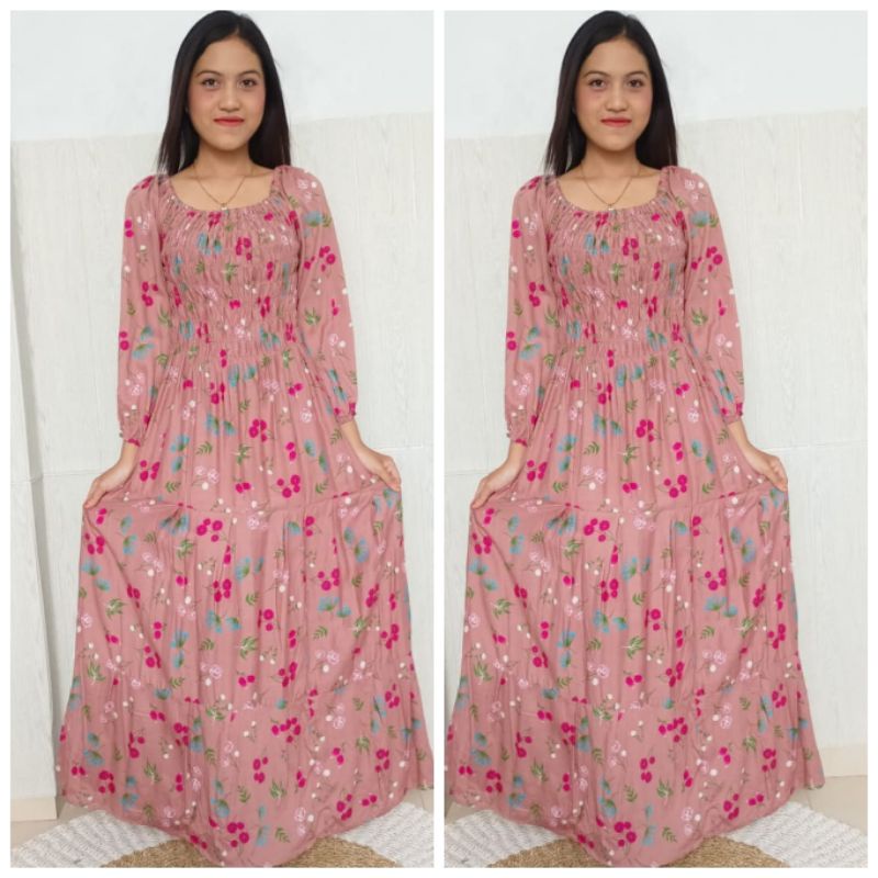 LONGDRESS CANDA MAWAR/DRESS KEKINIAN