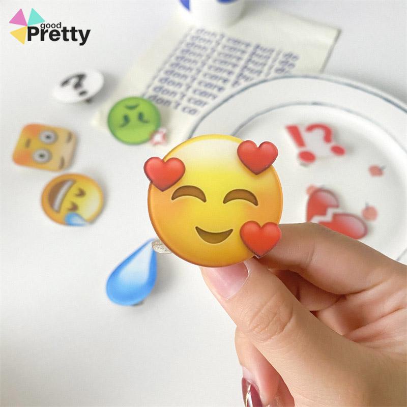 klip samping akrilik emoji emoji Korean fashion accessories - PD