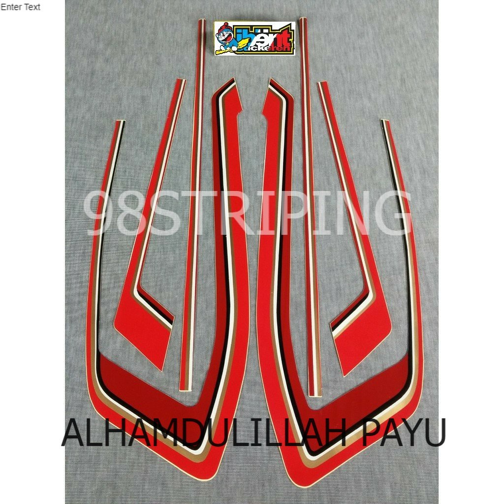 STIKER STRIPING HONDA GL PRO PLATINA MERAH TAHUN 1983  LIS STANDAR ORI POLET BODY PLISIR