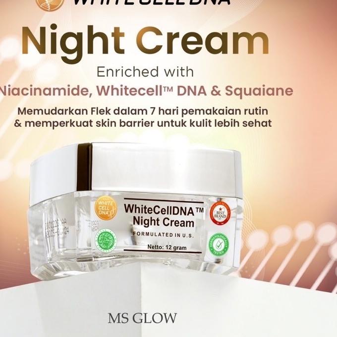 ✨12.12✨ COD night cream white cell dna salmon ms glow - night cream ms glow original serbuuu 