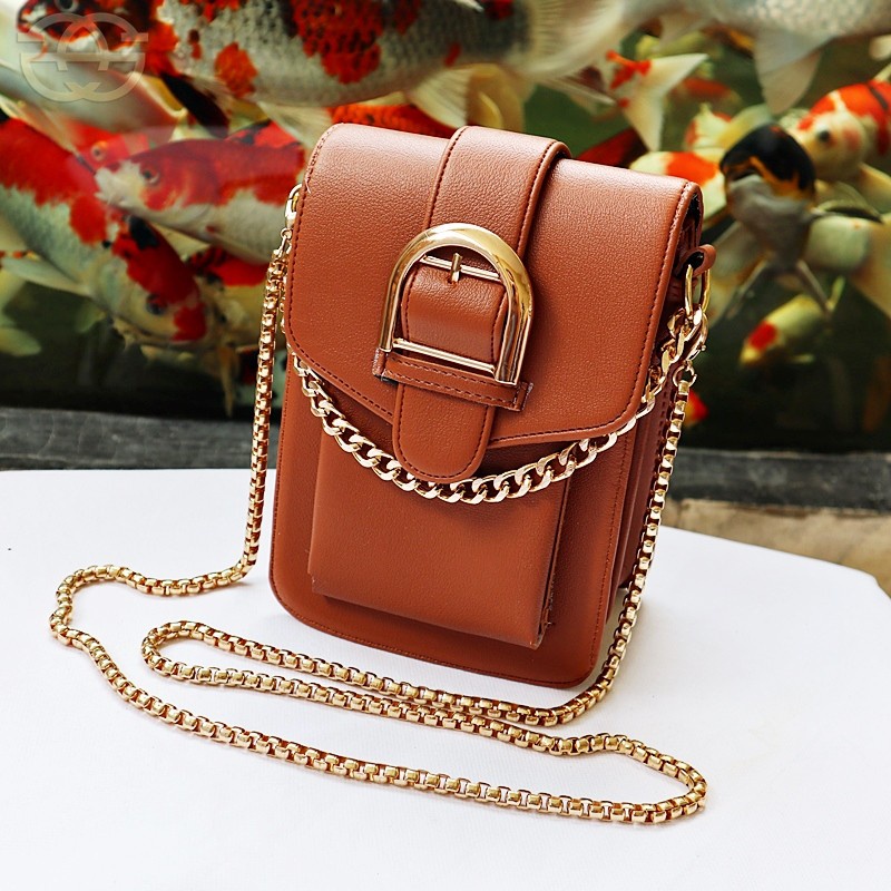 Akaci Tas Selempang HP Gesper Gold AK 02-6744 Sling Bag Wanita kekinian Terbaru Style Korea Lucu Mewah THR