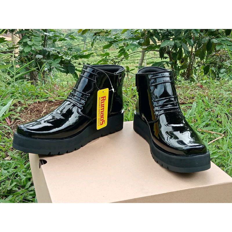 TERBARU-sepatu PDH/DINAS/KANTORAN TNI POLRI SECURITY SATPAM kulit sapi asli sol tebal