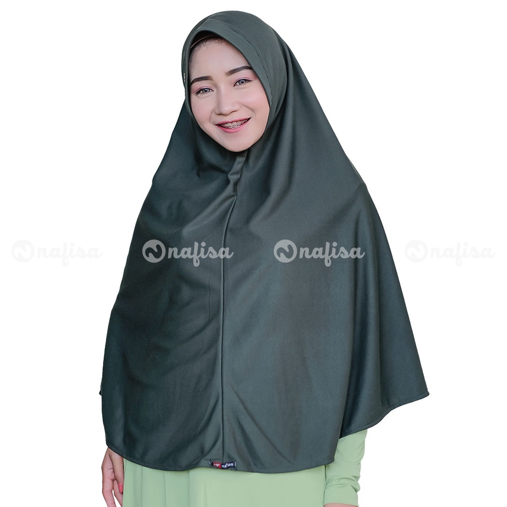 Hijab Instan Khimar Pad Antem ASHA JUMBO | Jilbab Syari Koas Kerudung Instan Bergo Pad Kecil