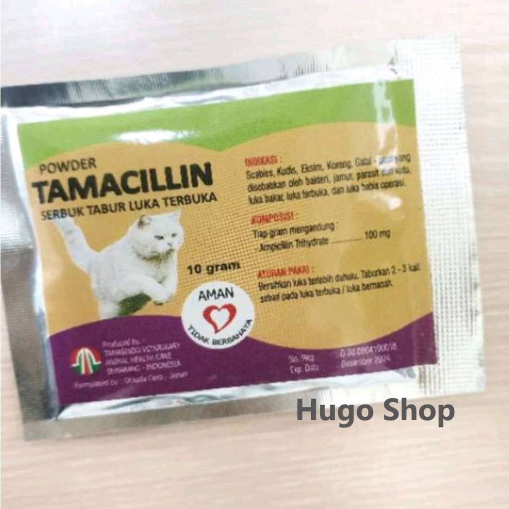 TAMACILLIN POWDER 10gr obat kulit terbuka serbuk tabur untuk kucing / tamacilin cat kitten