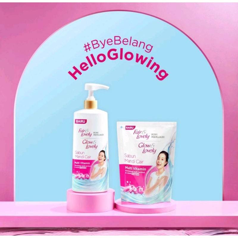 Fair Lovely / Glow Lovely Body Wash Sabun Mandi Cair 825/400ML