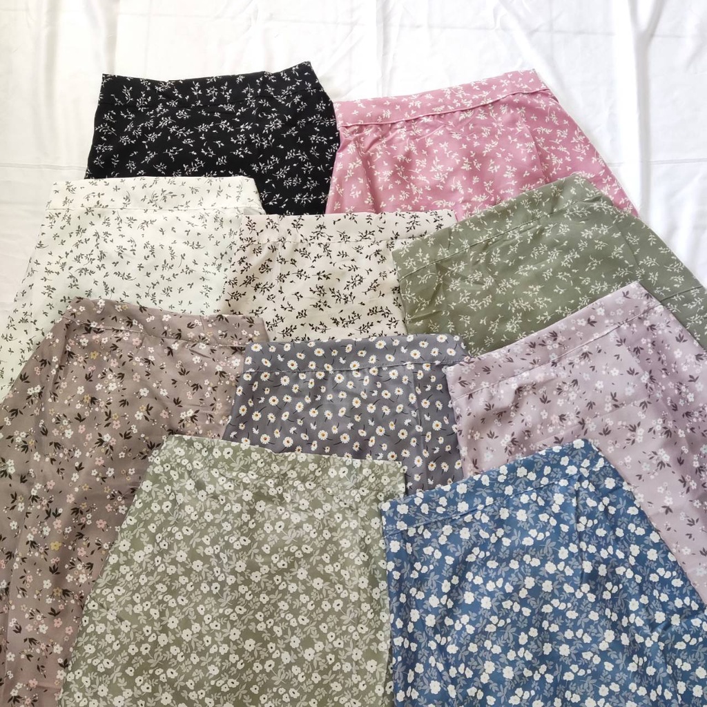 ROK BUNGA KOREA / ROK A-LINE MOTIF BUNGA / ROK PANJANG WANITA / JANGMI FLOWERY SKIRT DEEWIDIY