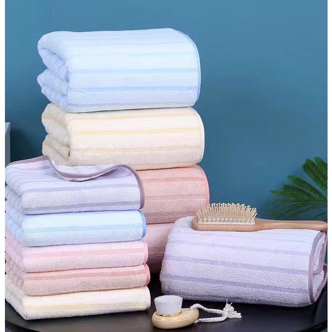 Handuk Mandi Dewasa Microfiber Motif GARIS Uk. 70x140 cm