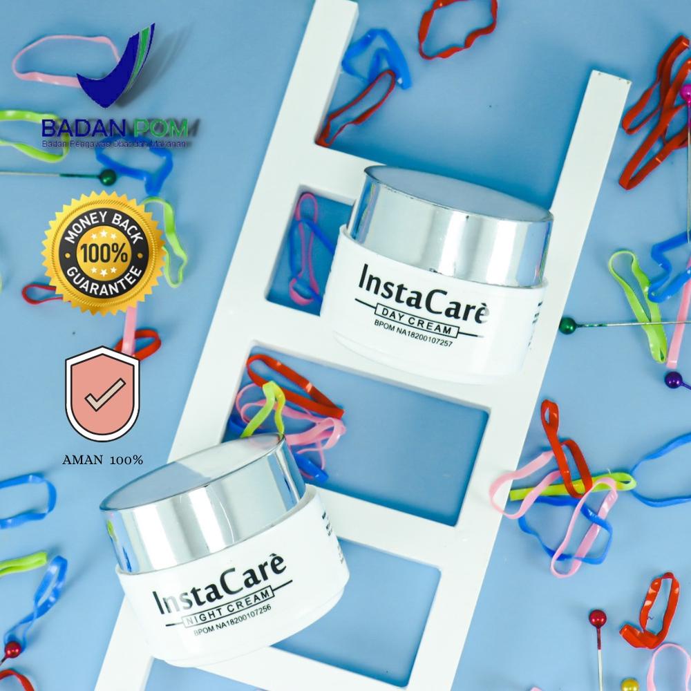 INSTACARE DAY & NIGHT CREAM BPOM WHITENING GLOWING LENGKAP EXCLUSIVE KRIM WAJAH ANTI AGING SERIES / 