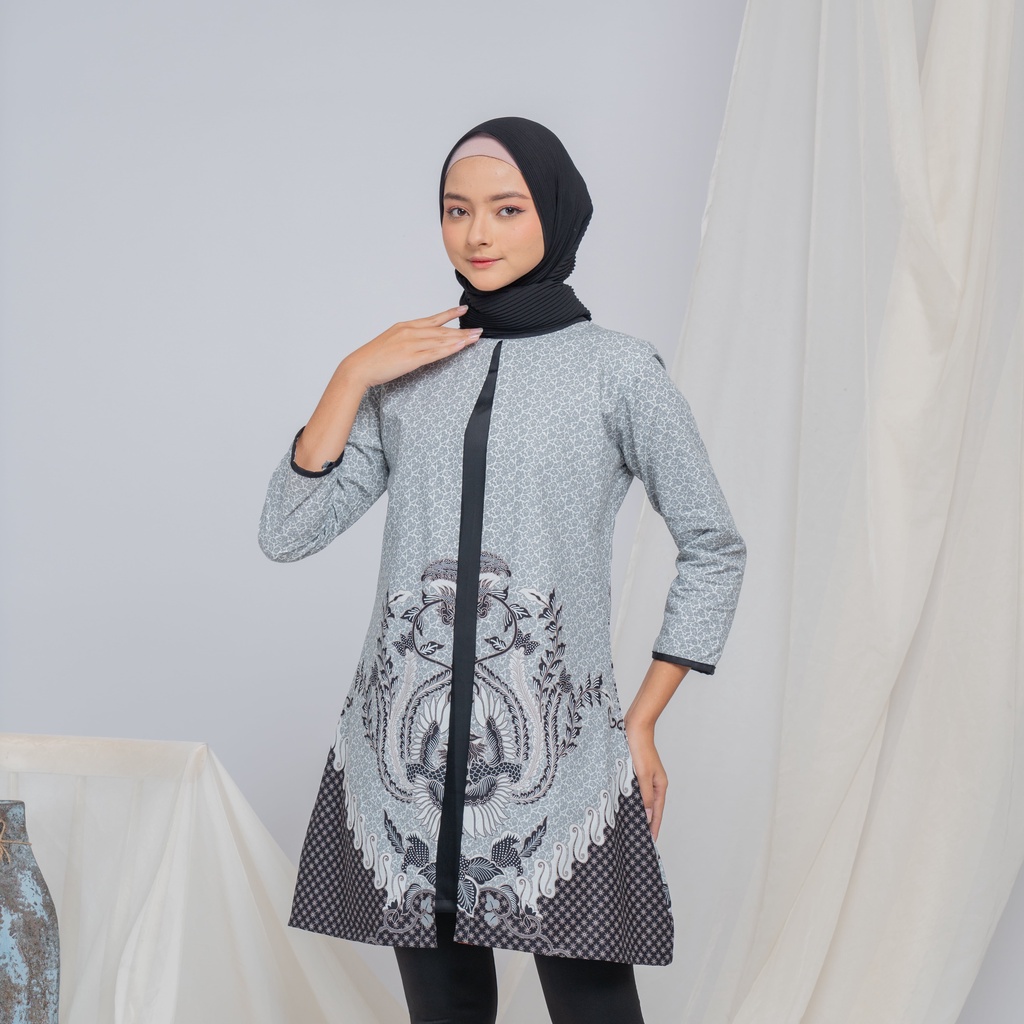 BAJU BATIK MUSLIMAH OUTFIT KONDANGAN MODEL TUNIK PIAS KASYAIRA