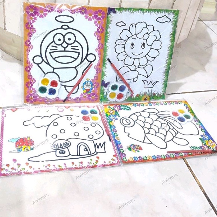 

1 set mewarnai + cat air + kuas dapat 2 gambar