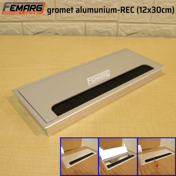 

Femarg 12Cm X 30Cm Gromet Lubang Kabel Kotak Aluminium