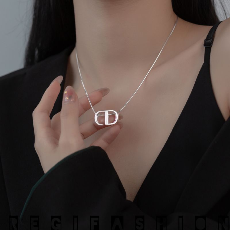 Kalung Titanium Wanita Liontin CD Kalung Titanium Asli Anti Karat Tidak Luntur