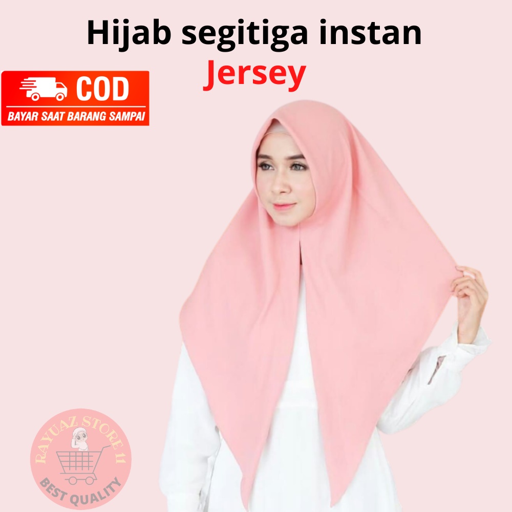 Hijab Segitiga Instan jersey Premium kerudung Polos Langsung Pakai