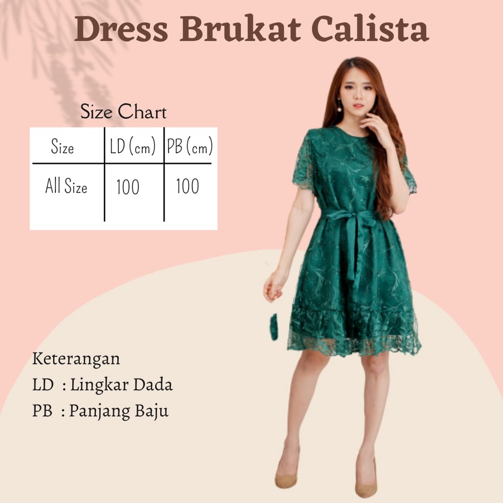 DRESS BRUKAT KONDANGAN WEDDING DRESS WANITA KOREA CALISTA